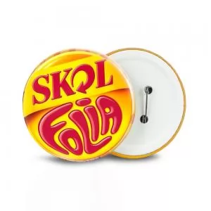 Botton de Metal Personalizado 65mm | Dimensões (L x A x P): 6.5 x 6.5 x 0.5 | Peso = 11 g