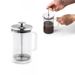 Cafeteira de Vidro Personalizada | Dimensões (L x A x P): 9.5 x 17.0 x 9.5 | Peso = 479 g