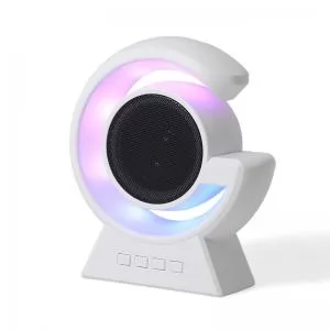 Caixa de Som com Luminária Personalizada | Dimensões (L x A x P): 11.8 x 13.5 x 4.2 | Peso = 250 g