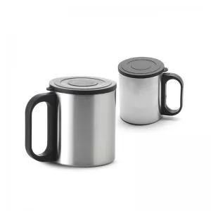 Caneca Inox Personalizada | Dimensões (L x A x P): 10.0 x 8.3 x 7.0 | Peso = 95 g