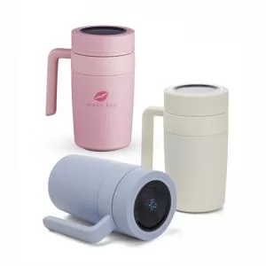 Caneca Térmica Personalizada com Display de Termômetro | Dimensões (L x A x P): 12.4 x 16.6 x 8.8 | Peso = 404 g