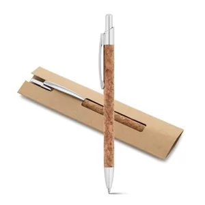 Caneta de Cortiça com Acabamento de Metal Personalizada | Dimensões (L x A x P): 1.3 x 14.0 x 0.9 | Peso = 19 g