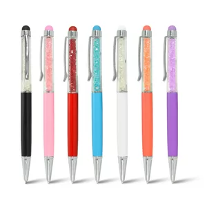 Caneta de Metal Com Ponteira Touch e Detalhes Brilhantes | Dimensões (L x A x P): 14.3 x 1.2 x 9.0 | Peso = 12 g
