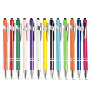 Caneta de Metal com Ponteira Touch Personalizada | Dimensões (L x A x P): 1.4 x 14.4 x 1.0 | Peso = 18 g