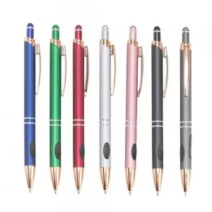Caneta de Metal com Ponteira Touch Personalizada | Dimensões (L x A x P): 1.5 x 14.0 x 1.2 | Peso = 20 g