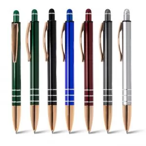 Caneta de Metal com Ponteira Touch Personalizada | Dimensões (L x A x P): 1.6 x 14.4 x 1.1 | Peso = 20 g