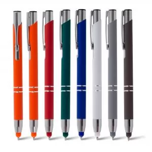 Caneta de Metal com Ponteira Touch Personalizada | Dimensões (L x A x P): 1.2 x 13.5 x 1.0 | Peso = 15 g