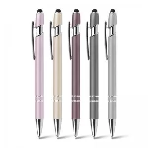 Caneta de Metal com Ponteira Touch Personalizada | Dimensões (L x A x P): 1.4 x 14.7 x 1.0 | Peso = 20 g