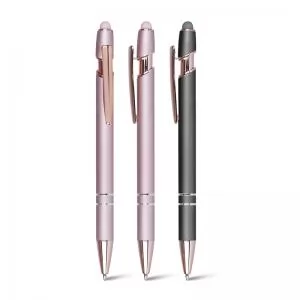 Caneta de Metal com Ponteira Touch Personalizada | Dimensões (L x A x P): 1.6 x 14.0 x 1.0 | Peso = 21 g