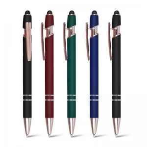 Caneta de Metal com Ponteira Touch Personalizada | Dimensões (L x A x P): 1.6 x 14.0 x 1.0 | Peso = 21 g