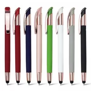 Caneta de Metal com Ponteira Touch Personalizada | Dimensões (L x A x P): 1.5 x 15.0 x 1.0 | Peso = 16 g