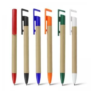Caneta Ecológica com Suporte para Celular Personalizada | Dimensões (L x A x P): 14.6 x 1.4 x 1.0 | Peso = 9 g