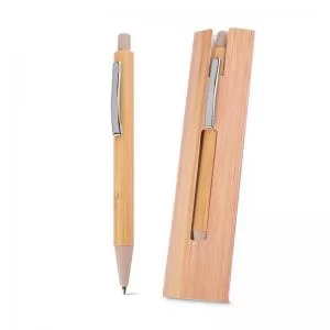 Caneta ecológica de Bambu Personalizada | Dimensões (L x A x P): 1.5 x 13.6 x 1.1 | Peso = 17 g