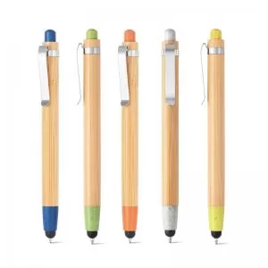 Caneta Ecológica de Bambu Touch Personalizada | Dimensões (L x A x P): 1.1 x 13.9 x 1.2 | Peso = 11 g