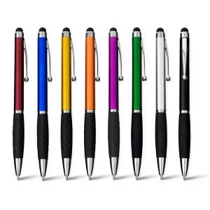 Caneta Plástica com Ponteira Touch Personalizada | Dimensões (L x A x P): 1.3 x 13.1 x 1.1 | Peso = 6 g