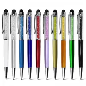 Caneta Plástica Personalizada com Detalhe Brilhante | Dimensões (L x A x P): 14.8 x 1.4 x 1.1 | Peso = 10 g