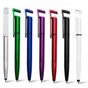 Caneta Plástica Touch com Suporte Personalizada | Dimensões (L x A x P): 1.9 x 14.9 x 1.0 | Peso = 13 g