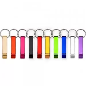 Chaveiro Abridor de Garrafas Personalizado | Dimensões (L x A x P): 1.1 x 6.4 x 1.3 | Peso = 14 g