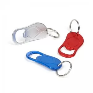 Chaveiro Abridor em Metal Personalizado | Dimensões (L x A x P): 8.5 x 0.3 x 3.0 | Peso = 15 g