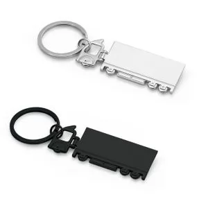 Chaveiro Caminhão de Metal Personalizado | Dimensões (L x A x P): 3.5 x 10.5 x 0.3 | Peso = 28 g