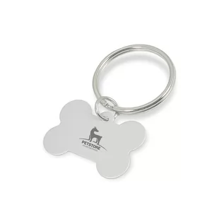 Chaveiro de Alumínio Formato Osso Personalizado | Dimensões (L x A x P): 6.0 x 3.8 x 0.1 | Peso = 7 g