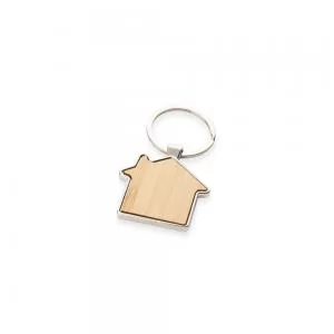 Chaveiro de Metal e Bambu Personalizado | Dimensões (L x A x P): 7.1 x 2.0 x 4.0 | Peso = 20 g