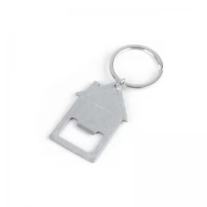 Chaveiro de Metal Formato Casa Personalizado | Dimensões (L x A x P): 3.8 x 5.6 x 0.2 | Peso = 24 g