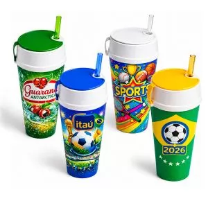 Copo in mold label com Tampa Porta Snack Personalizado