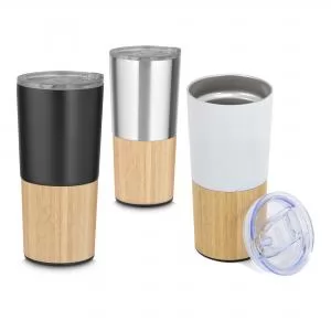 Copo Térmico Revestido em Bambu Personalizado | Dimensões (L x A x P): 9.0 x 19.0 x 9.0 | Peso = 340 g