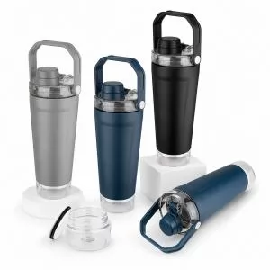 Coqueteleira Shaker Personalizada | Dimensões (L x A x P): 9.0 x 26.5 x 9.0 | Peso = 450 g