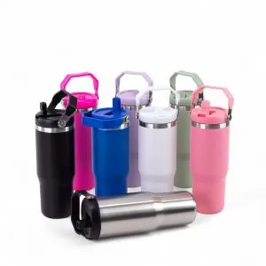 Garrafa Térmica Personalizada | Dimensões (L x A x P): 10.7 x 25.2 x 10.7 | Peso = 410 g