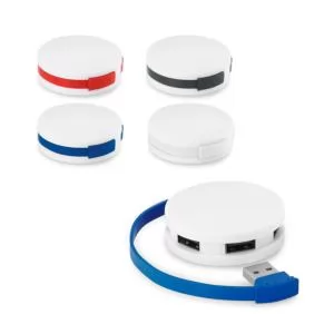 Hub Personalizado com 4 Entradas USB | Dimensões (L x A x P): 1.5 x 5.2 x 5.2 | Peso = 30 g