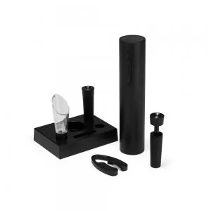 Kit Abridor Saca-Rolhas Automático Personalizado | Dimensões (L x A x P): 4.5 x 21.0 x 14.2 | Peso = 275 g
