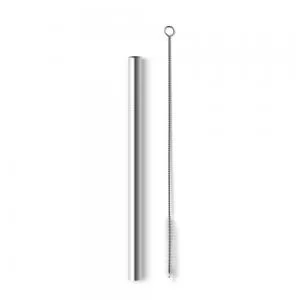 Kit Canudo de Aço Inox e Escova Personalizado | Dimensões (L x A x P): 0.8 x 21.5 x 0.8 | Peso = 21 g