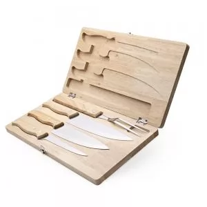 Kit Churrasco 4 Peças Personalizado | Dimensões (L x A x P): 35.5 x 3.0 x 19.5 | Peso = 1505 g