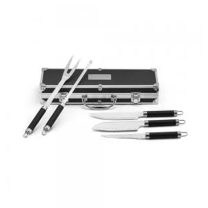 Kit Churrasco 5 Peças Personalizado | Dimensões (L x A x P): 38.5 x 12.0 x 6.9 | Peso = 1100 g