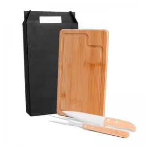 Kit Churrasco com 3 Peças Personalizado | Dimensões (L x A x P): 21.5 x 39.5 x 4.5 | Peso = 930 g