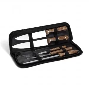 Kit Churrasco com 5 peças Personalizado | Dimensões (L x A x P): 35.5 x 11.0 x 4.0 | Peso = 465 g