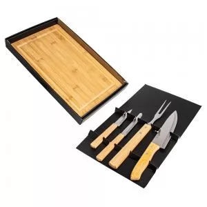 Kit Churrasco com 5 peças Personalizado | Dimensões (L x A x P): 39.2 x 3.8 x 32.3 | Peso = 1110 g