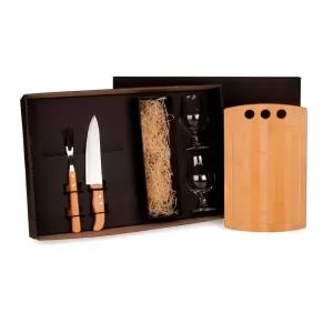 Kit Churrasco com 5 Peças Personalizado | Dimensões (L x A x P): 57.7 x 11.5 x 40.0 | Peso = 1960 g