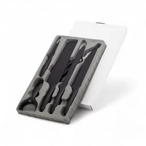 Kit Churrasco com 6 peças Personalizado | Dimensões (L x A x P): 22.1 x 3.0 x 35.0 | Peso = 540 g