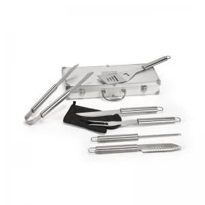 Kit Churrasco com 7 peças Personalizado | Dimensões (L x A x P): 45.0 x 17.0 x 8.0 | Peso = 2125 g