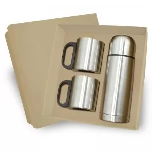 Kit Conjunto com Garrafa Térmica e Caneca Personalizada