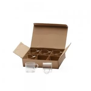 Kit de 6 Xícaras de Vidro Personalizado | Dimensões (L x A x P): 7.8 x 5.0 x 0.0 | Peso = 313 g