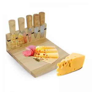 Kit Queijo 6 Peças Personalizado | Dimensões (L x A x P): 20.0 x 8.5 x 20.0 | Peso = 811 g