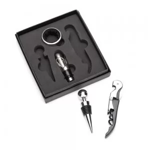 Kit Vinho 4 Peças Personalizado | Dimensões (L x A x P): 13.8 x 15.7 x 3.1 | Peso = 210 g