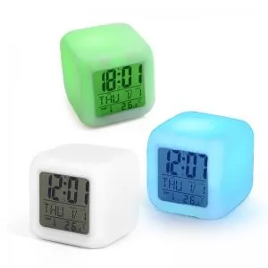 Relógio de Mesa Digital LED com Despertador Personalizado | Dimensões (L x A x P): 7.8 x 7.8 x 7.8 | Peso = 117 g