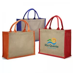 Sacola de Juta Ecológica Personalizada | Dimensões (L x A x P): 45.0 x 35.0 x 16.0 | Peso = 265 g