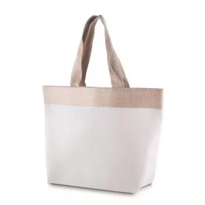 Sacola Ecológica em Algodão e Juta Personalizada | Dimensões (L x A x P): 48.0 x 34.0 x 15.0 | Peso = 195 g