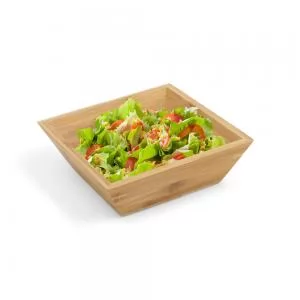 Saladeira em Bambu Personalizada | Dimensões (L x A x P): 21.4 x 21.4 x 7.0 | Peso = 500 g